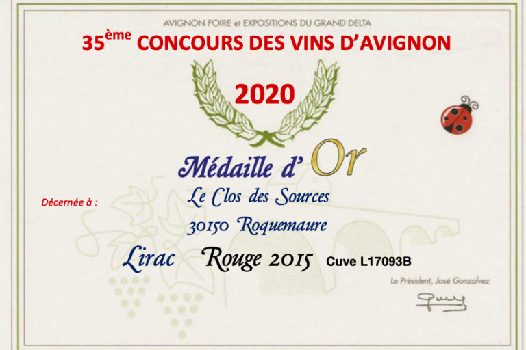 Concours-Vins-Avignon-OR concours medaille or